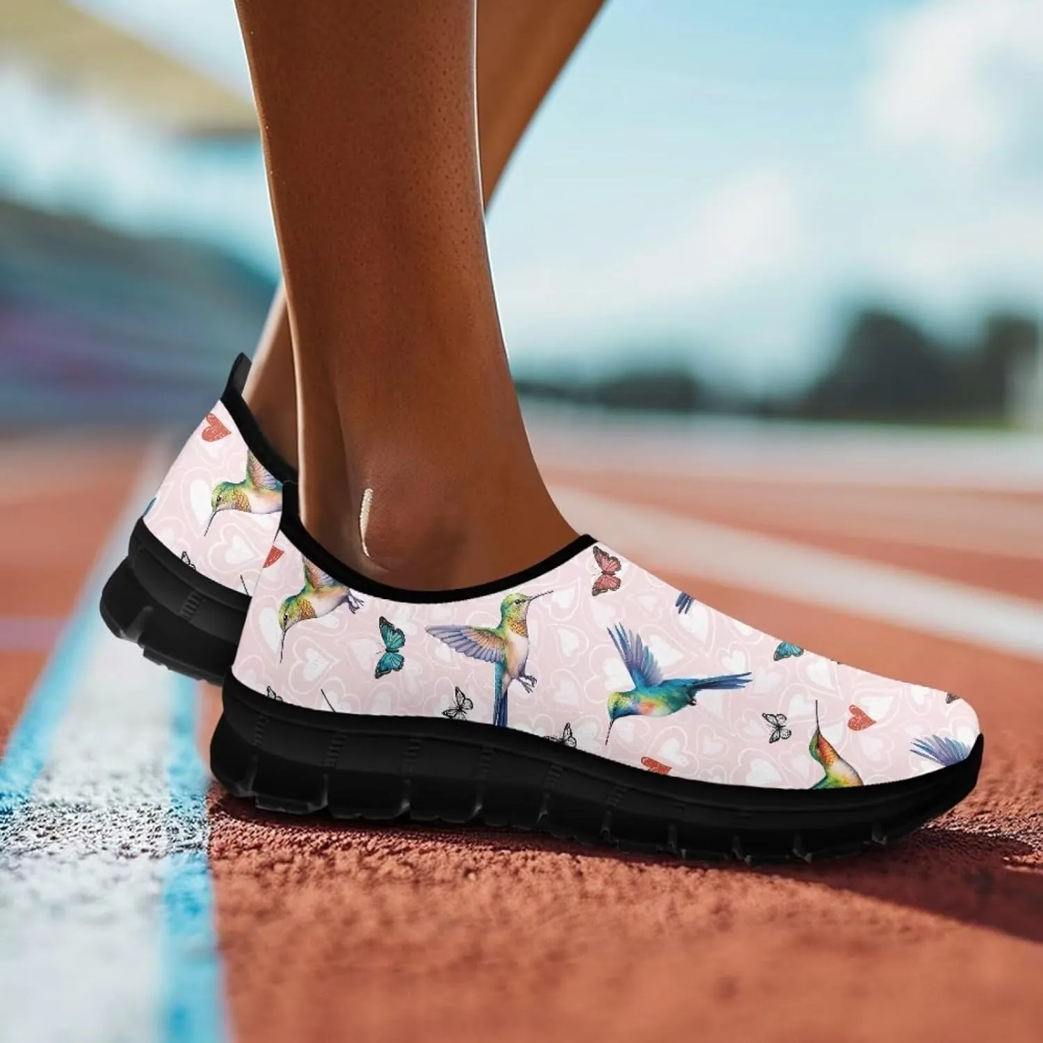 Women's Mesh Slip On Walking Shoes Comfortable Teenis Workout Sneakers Lightweight Low Top Athletic Shoes with Anti Slip Sole