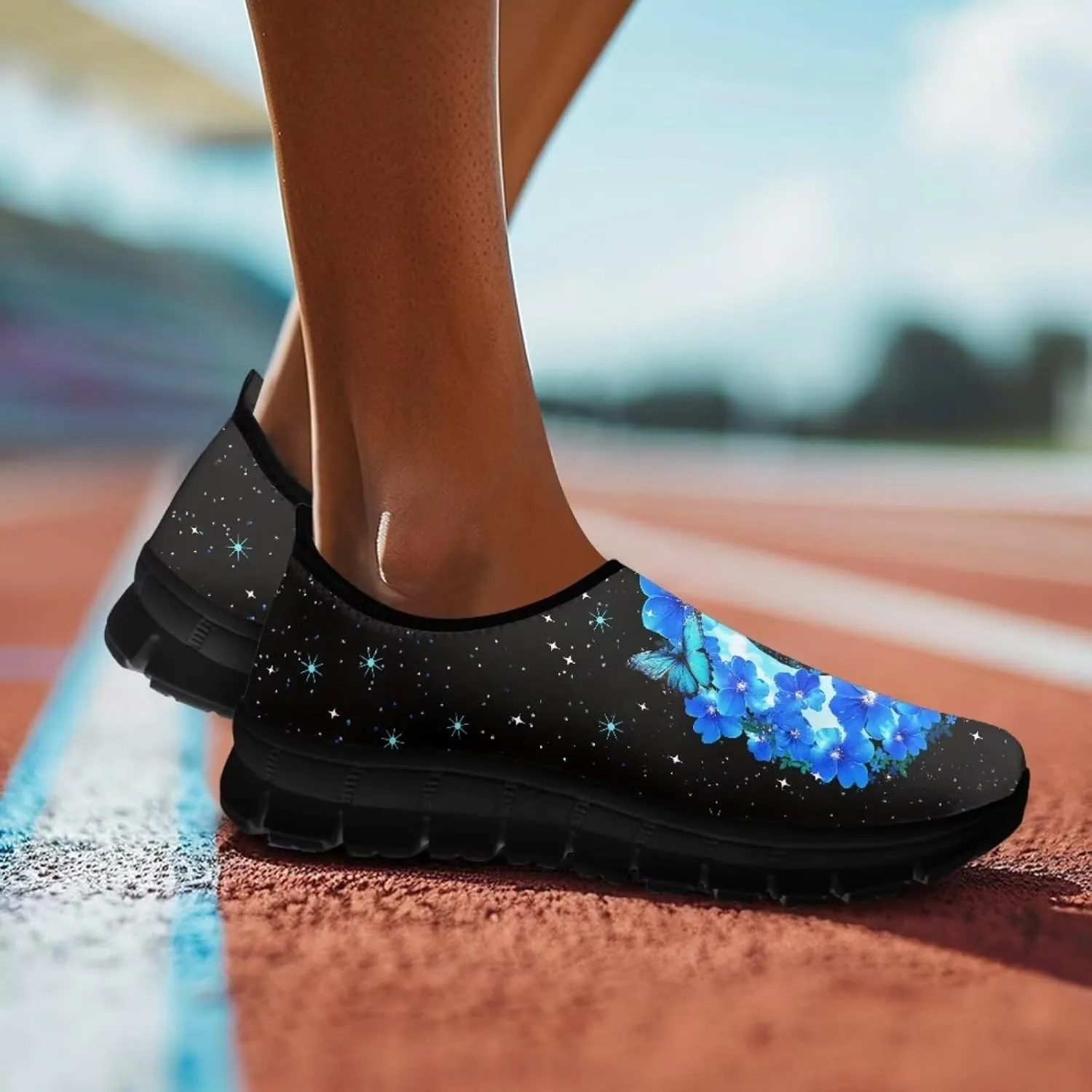Women's Mesh Slip On Walking Shoes Comfortable Teenis Workout Sneakers Lightweight Low Top Athletic Shoes with Anti Slip Sole