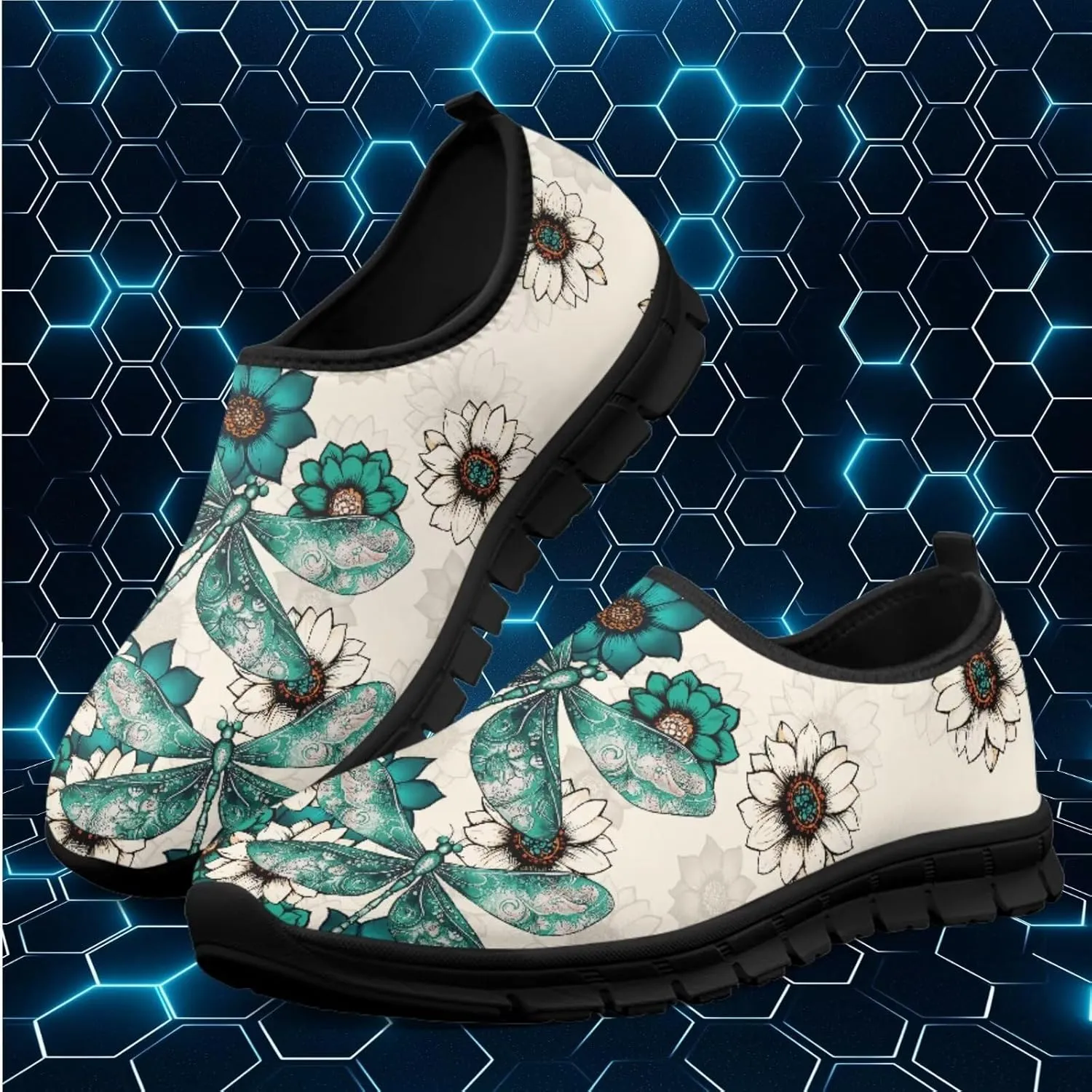 Women's Mesh Slip On Walking Shoes Comfortable Teenis Workout Sneakers Lightweight Low Top Athletic Shoes with Anti Slip Sole