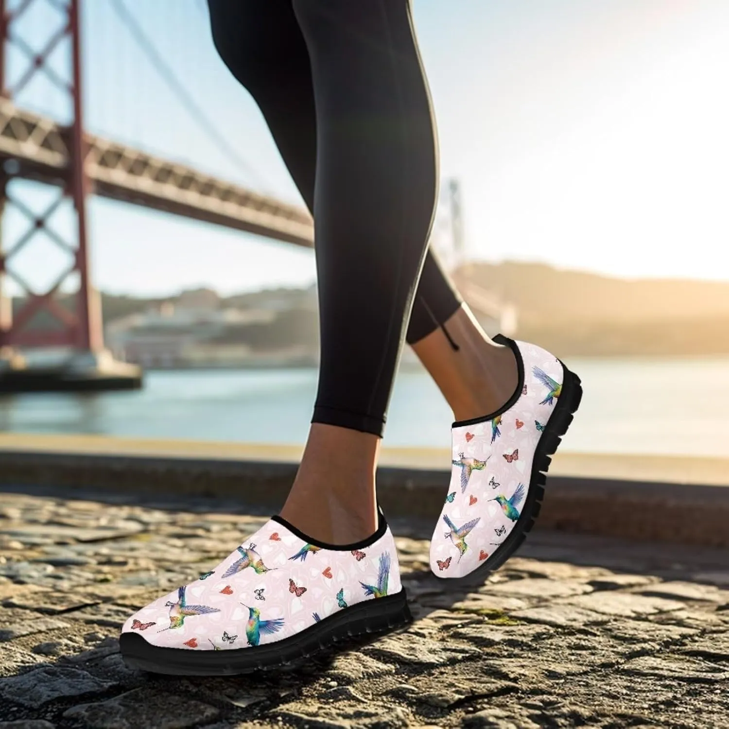 Women's Mesh Slip On Walking Shoes Comfortable Teenis Workout Sneakers Lightweight Low Top Athletic Shoes with Anti Slip Sole