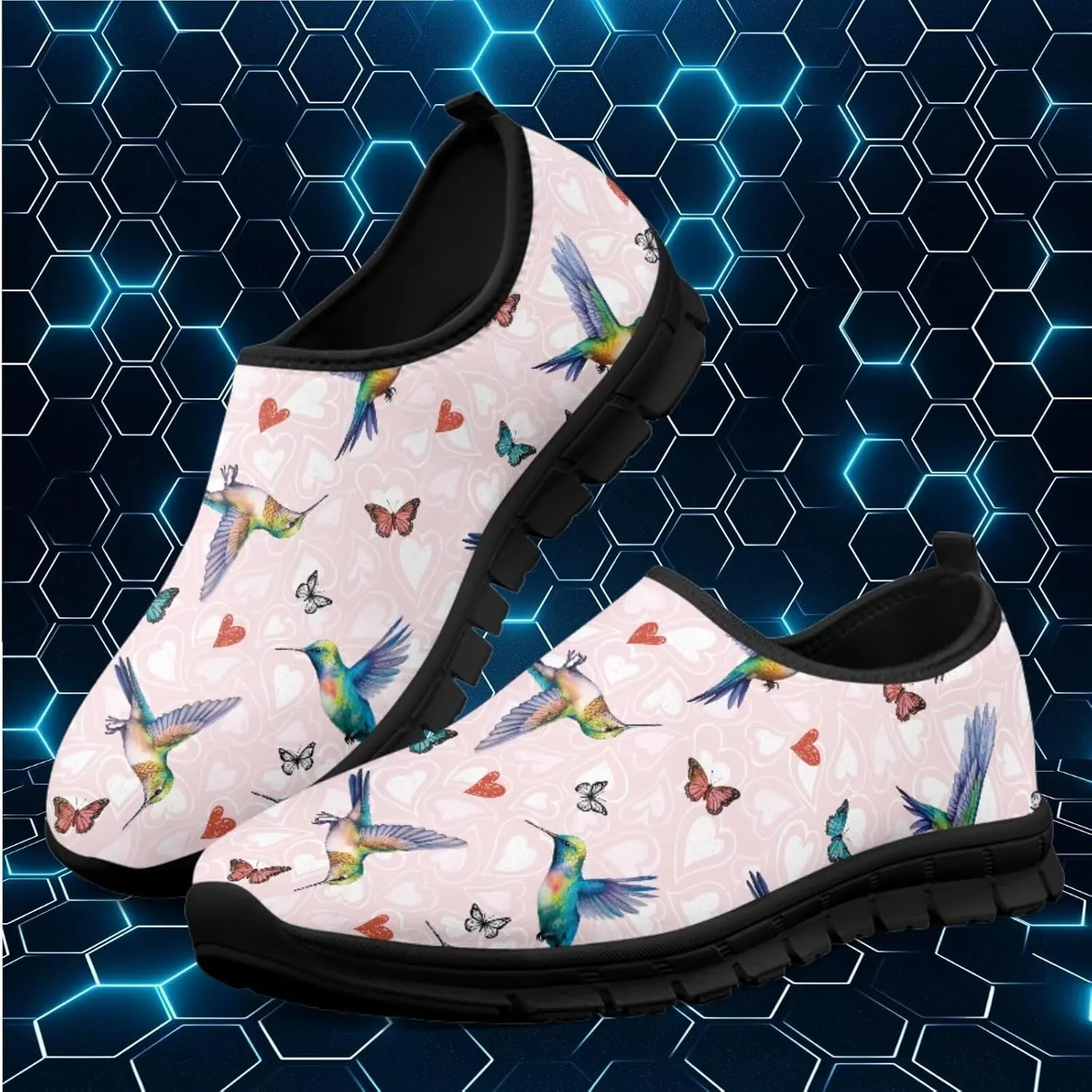 Women's Mesh Slip On Walking Shoes Comfortable Teenis Workout Sneakers Lightweight Low Top Athletic Shoes with Anti Slip Sole