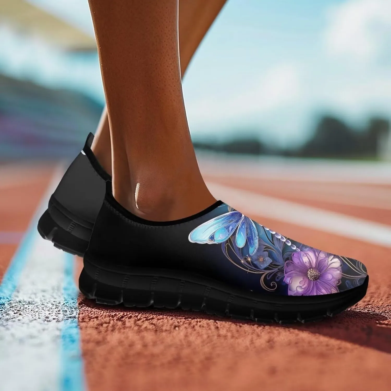 Women's Mesh Slip On Walking Shoes Comfortable Teenis Workout Sneakers Lightweight Low Top Athletic Shoes with Anti Slip Sole