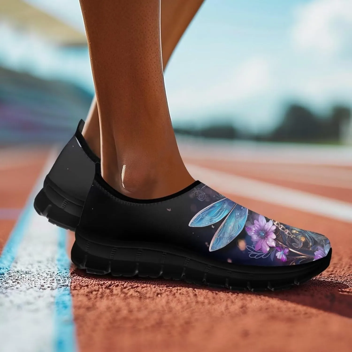 Women's Mesh Slip On Walking Shoes Comfortable Teenis Workout Sneakers Lightweight Low Top Athletic Shoes with Anti Slip Sole