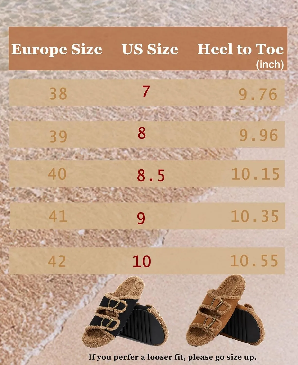 Womens Open Toe Slippers Fuzzy Warm Indoor House Winter Shoes Slippers for Womens Slide Sandals with Adjustable Buckles
