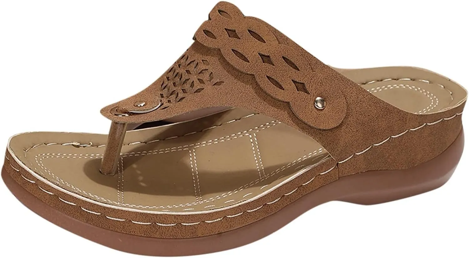 Womens Orthopedic Sandals Flip Flops Arch Support Wedge Sandals Fashion Orthotic Slides Open Toe Orthotic Flip Flops Slip on Sandals Lightweight Beach Shoes