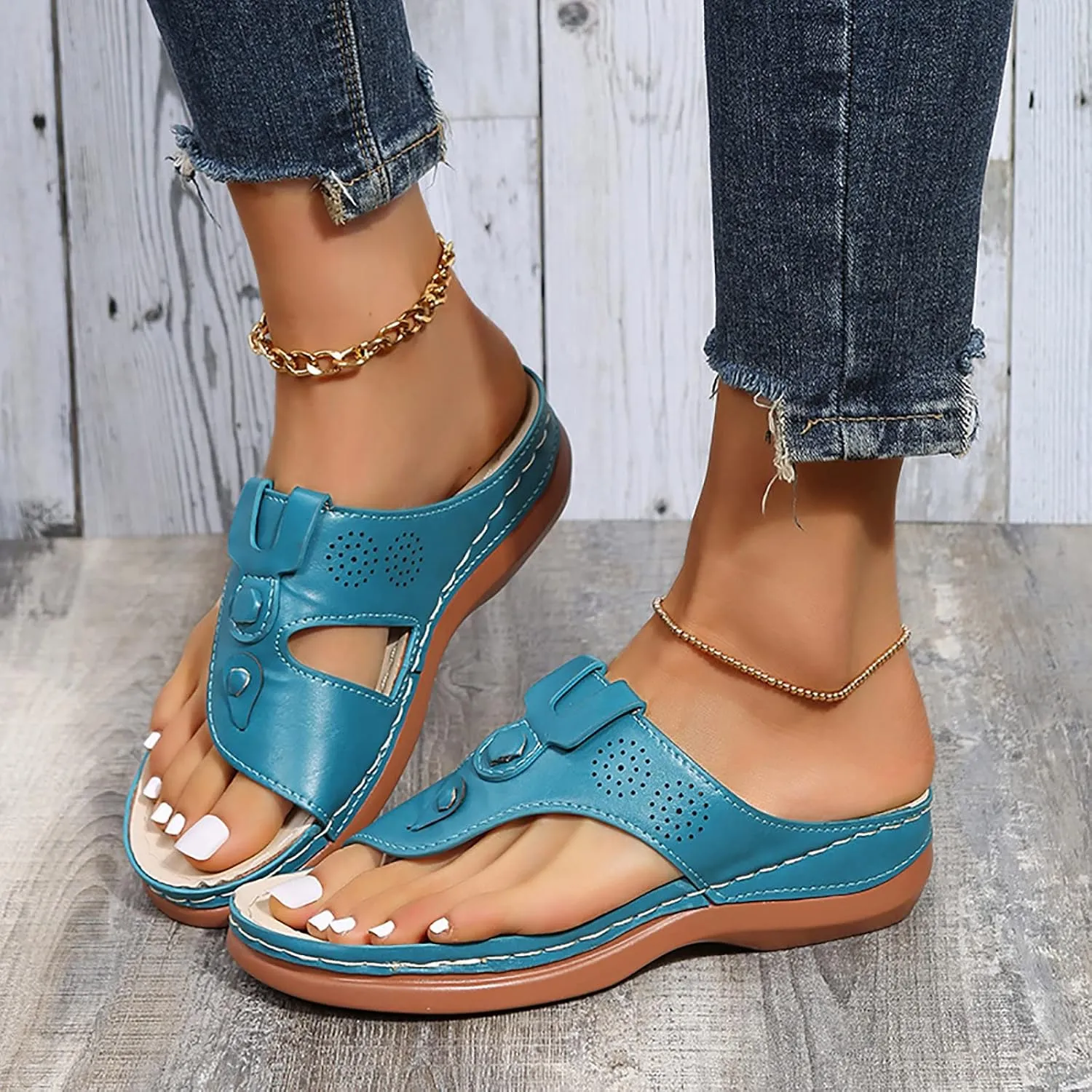 Womens Orthopedic Sandals With Arch Support Summer Wedge Sandals Womens 2025 Comfortable Dressy Casual Beach Slippers