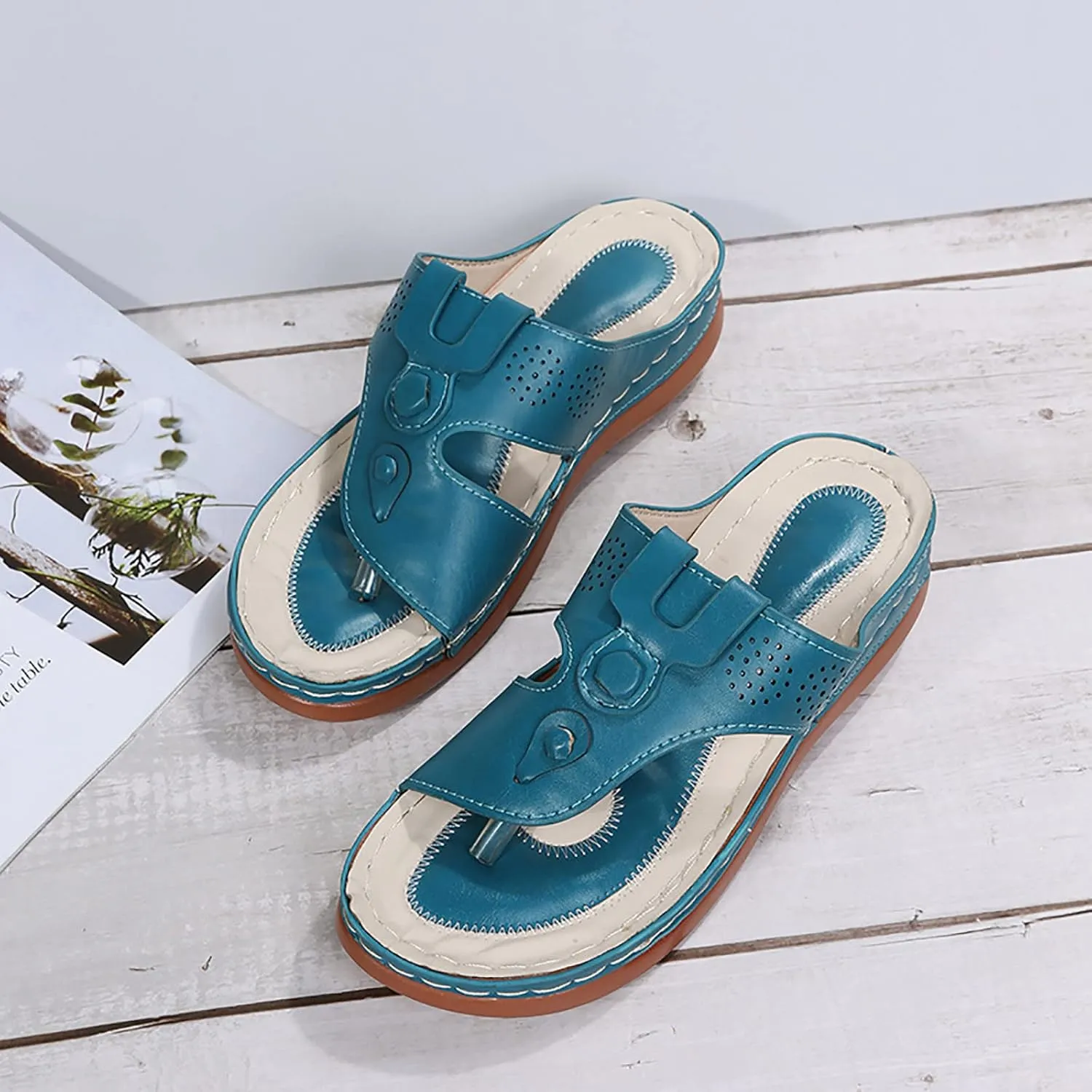 Womens Orthopedic Sandals With Arch Support Summer Wedge Sandals Womens 2025 Comfortable Dressy Casual Beach Slippers
