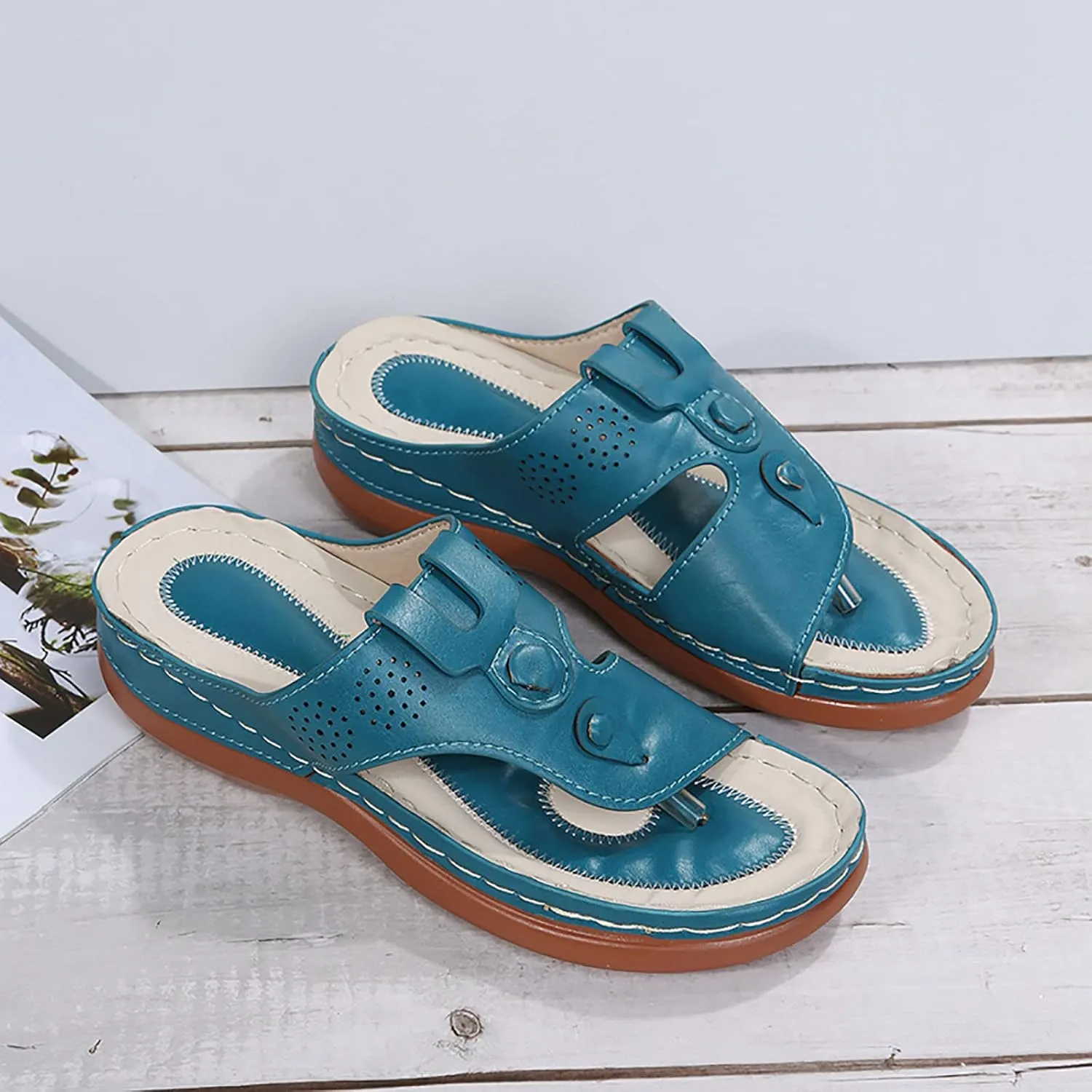Womens Orthopedic Sandals With Arch Support Summer Wedge Sandals Womens 2025 Comfortable Dressy Casual Beach Slippers