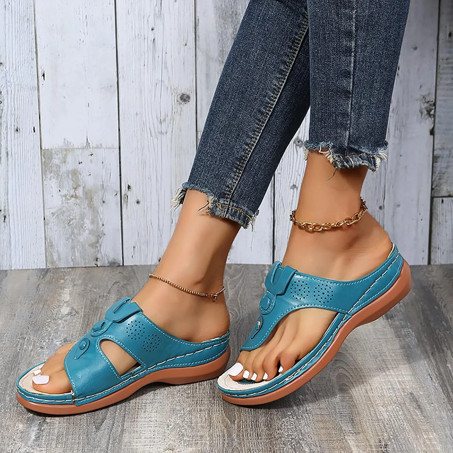 Womens Orthopedic Sandals With Arch Support Summer Wedge Sandals Womens 2025 Comfortable Dressy Casual Beach Slippers