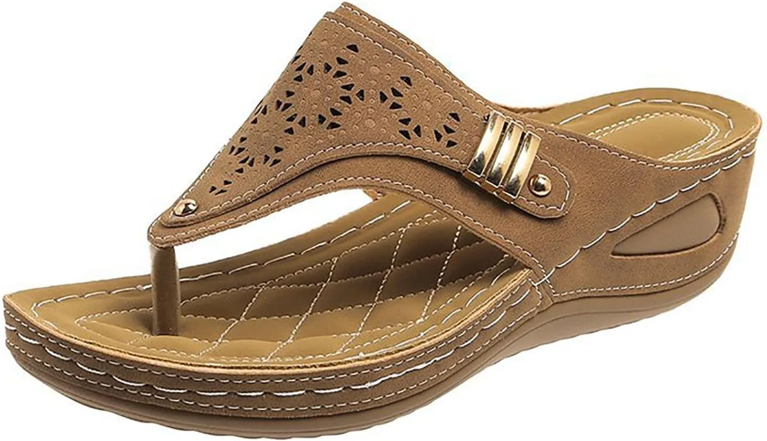 Womens Orthopedic Sandals,Breathable Mesh Hollow Sandals Summer Thong Slip On Flip Flops Comfortable Dressy Sandals