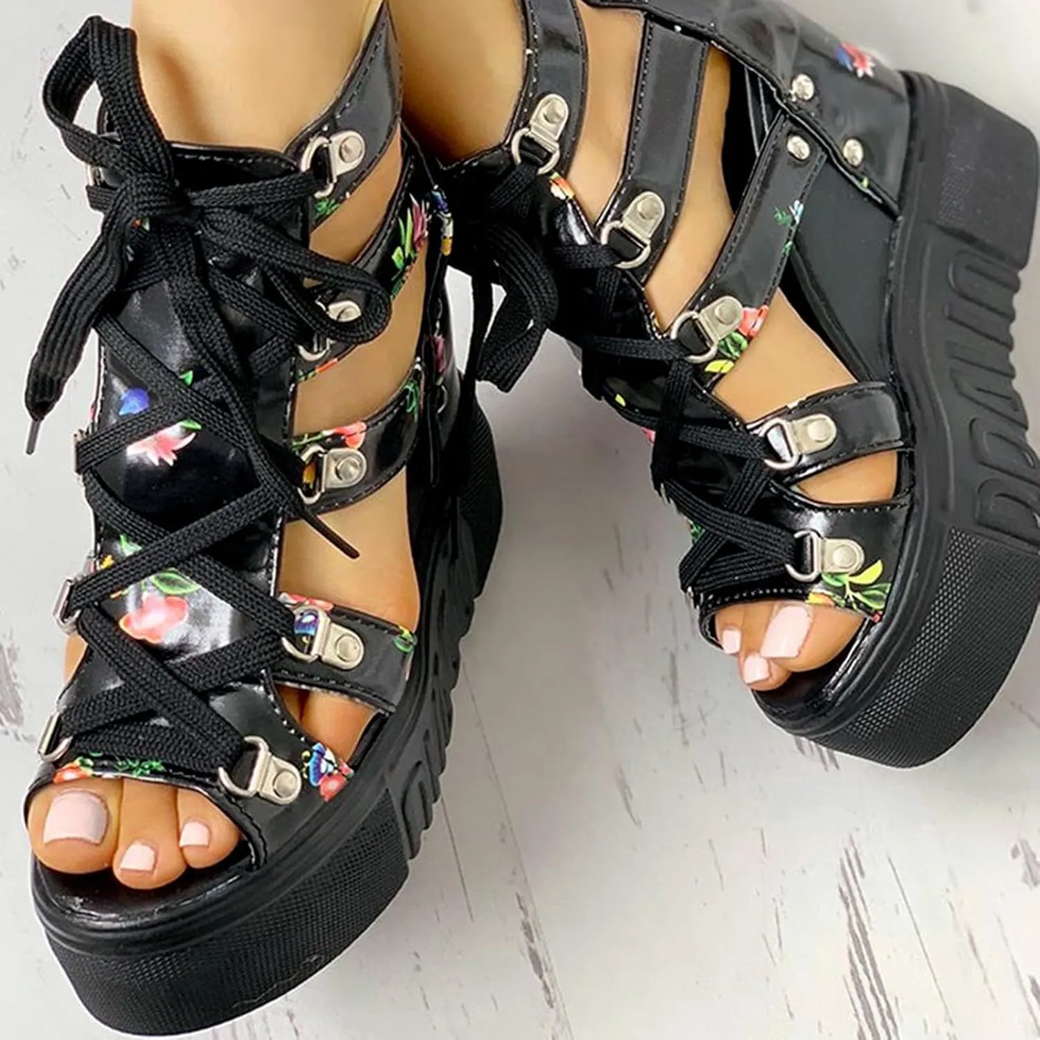 Womens Platform Sandals Comfortable Walking Casual Slip on Summer Shoes Womens Casual Slip on Summer Wedge Sandals