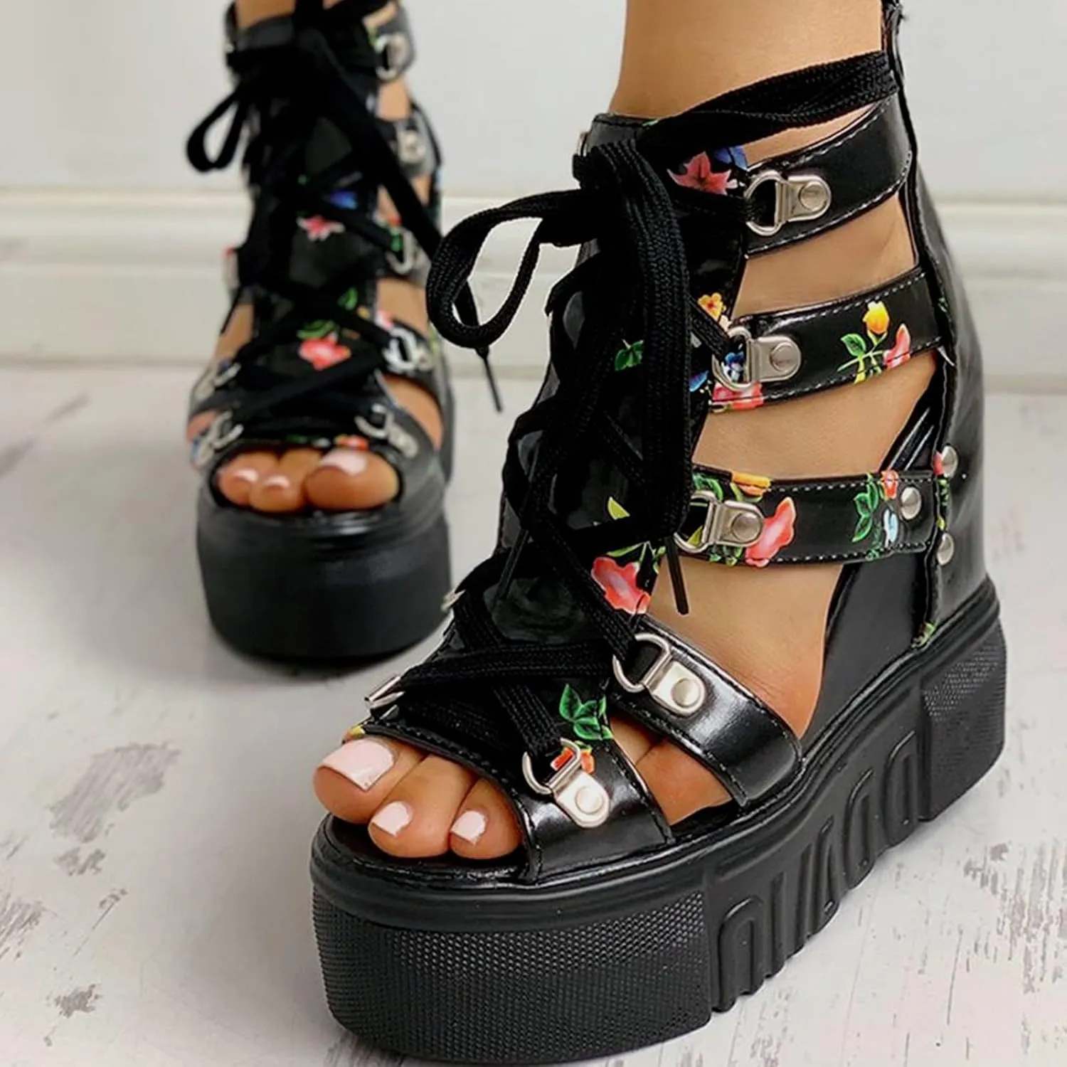 Womens Platform Sandals Comfortable Walking Casual Slip on Summer Shoes Womens Casual Slip on Summer Wedge Sandals