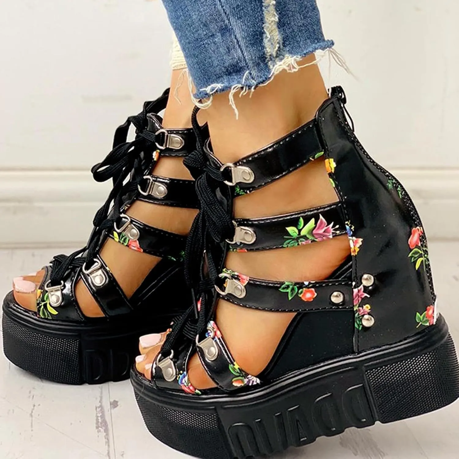 Womens Platform Sandals Comfortable Walking Casual Slip on Summer Shoes Womens Casual Slip on Summer Wedge Sandals