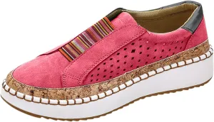 Womens Platform Sandals Fashion Slip On Sneakers Cushioned Lightweight Breathable Walking Wedge Shoes