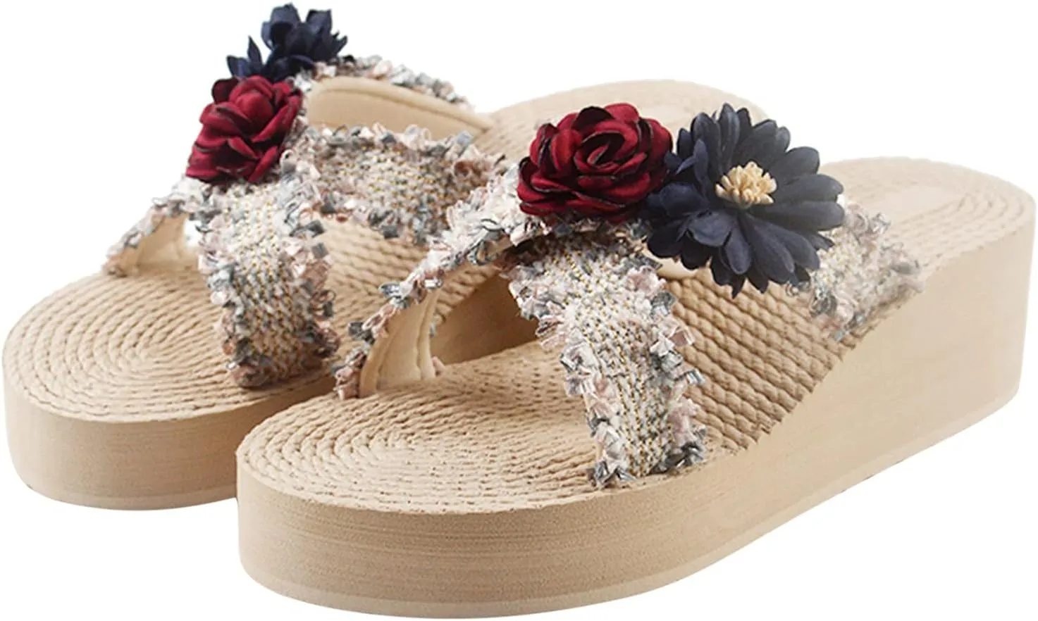 Womens Sandals Breathable Home Beach Flip-Flops Slipper Sandals Fashion Women Shoes Wedges Womens Flip Flops