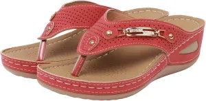 Womens Sandals Comfortable Breathable Mesh Hollow Sports Sandals Non-Slip 2025 Womens Wedge Orthopedic Flip-Flops