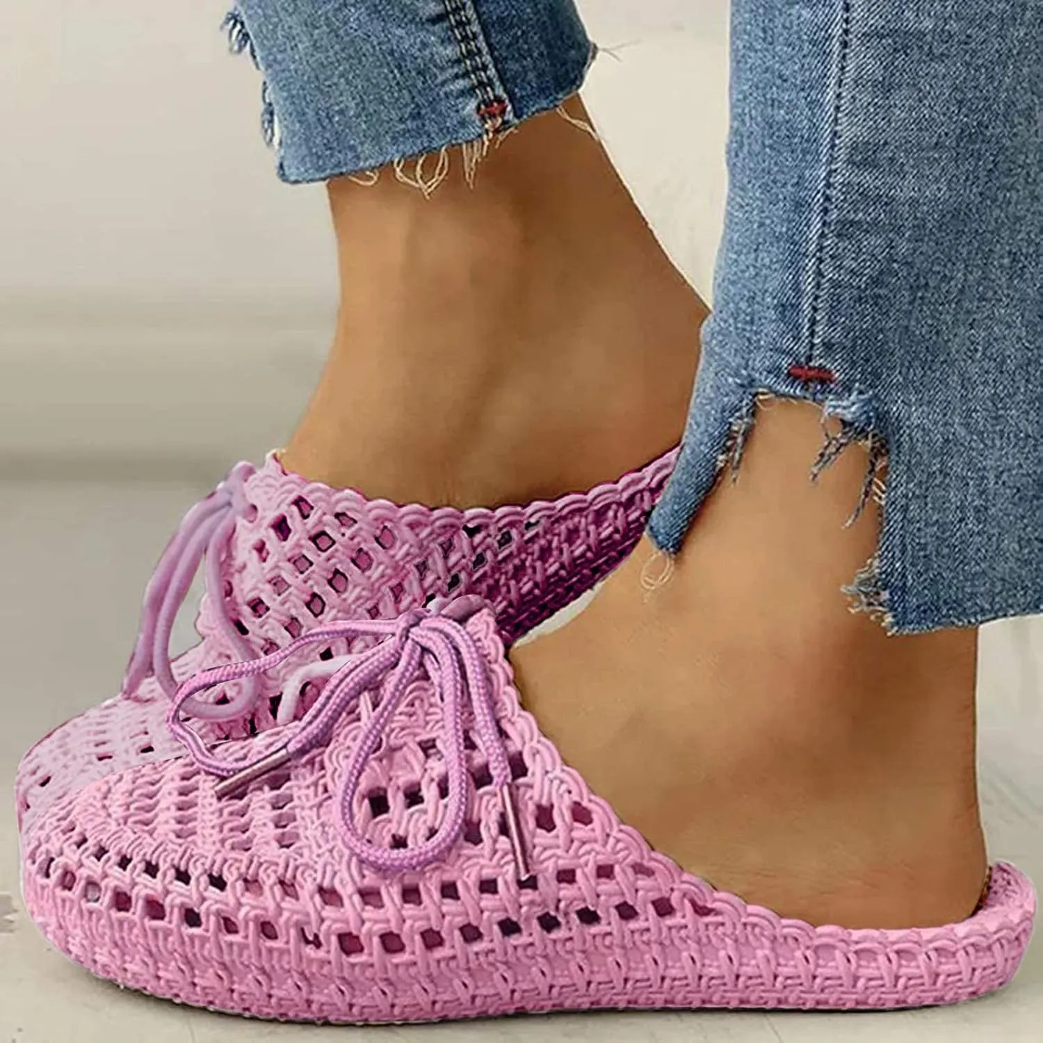 Women's Sandals Comfortable Womens Summers Fashion Flat Slippers Ladies Casual Hollow Out Slip On Womens Summer