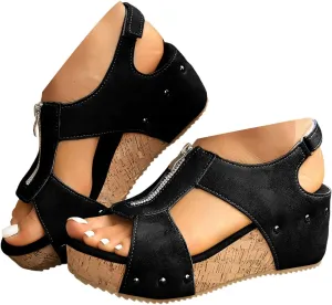 Womens Sandals Open Toe Stylish Summer Sandals Womens Dressy 2025 Wedge Comfortable Orthopedic Sandals with Arch Support