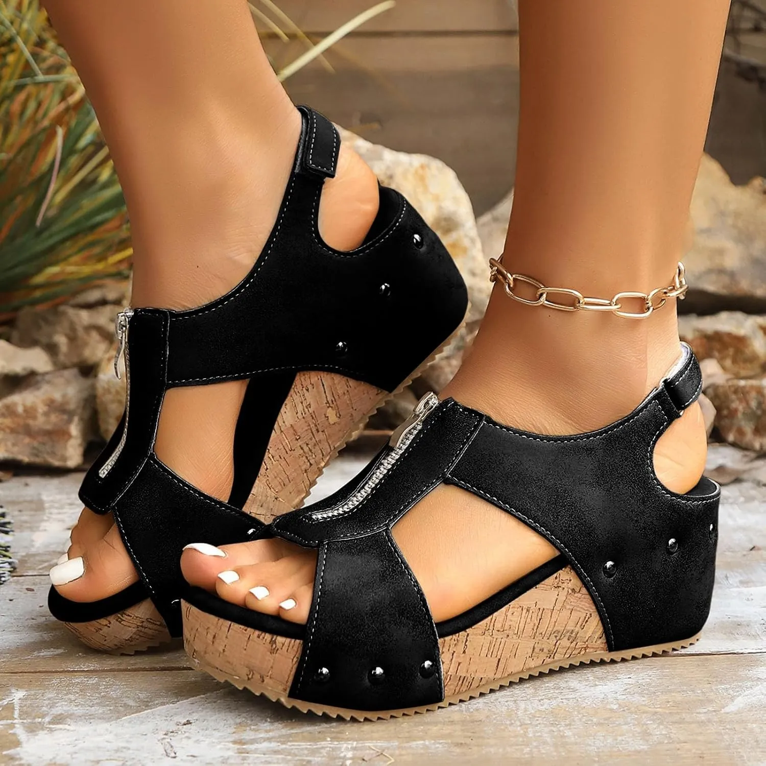 Womens Sandals Open Toe Stylish Summer Sandals Womens Dressy 2025 Wedge Comfortable Orthopedic Sandals with Arch Support