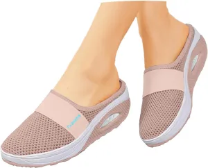 Womens Sandals With Arch Support Casual Womens Slip On Mules Walking Slippers Closed Toe Slides Orthopedic Shoes