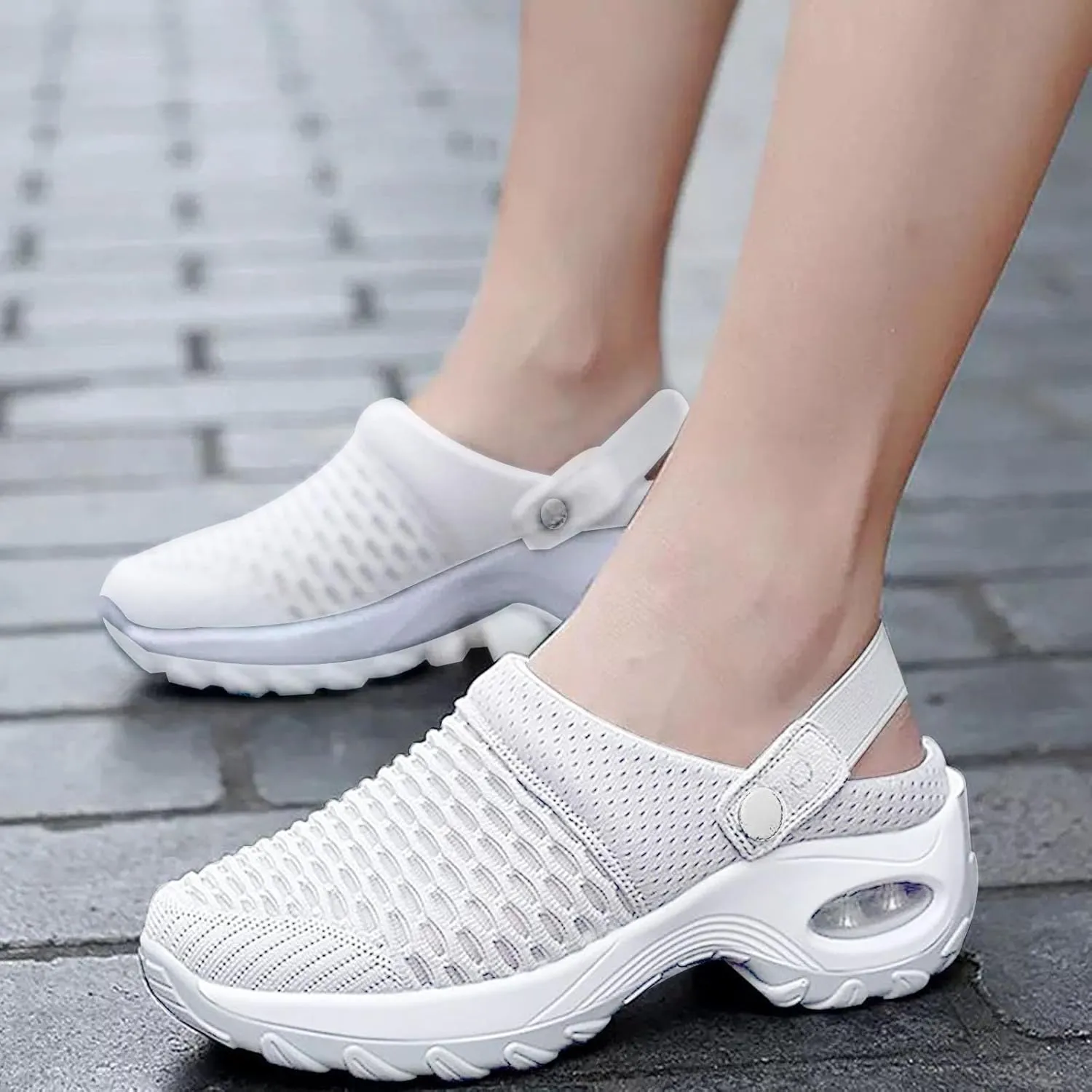 Womens Sandals with Arch Support,Orthopedic Air Cushion Clogs Mules,Mesh Lightweight Breathable Outdoor Womens Slippers