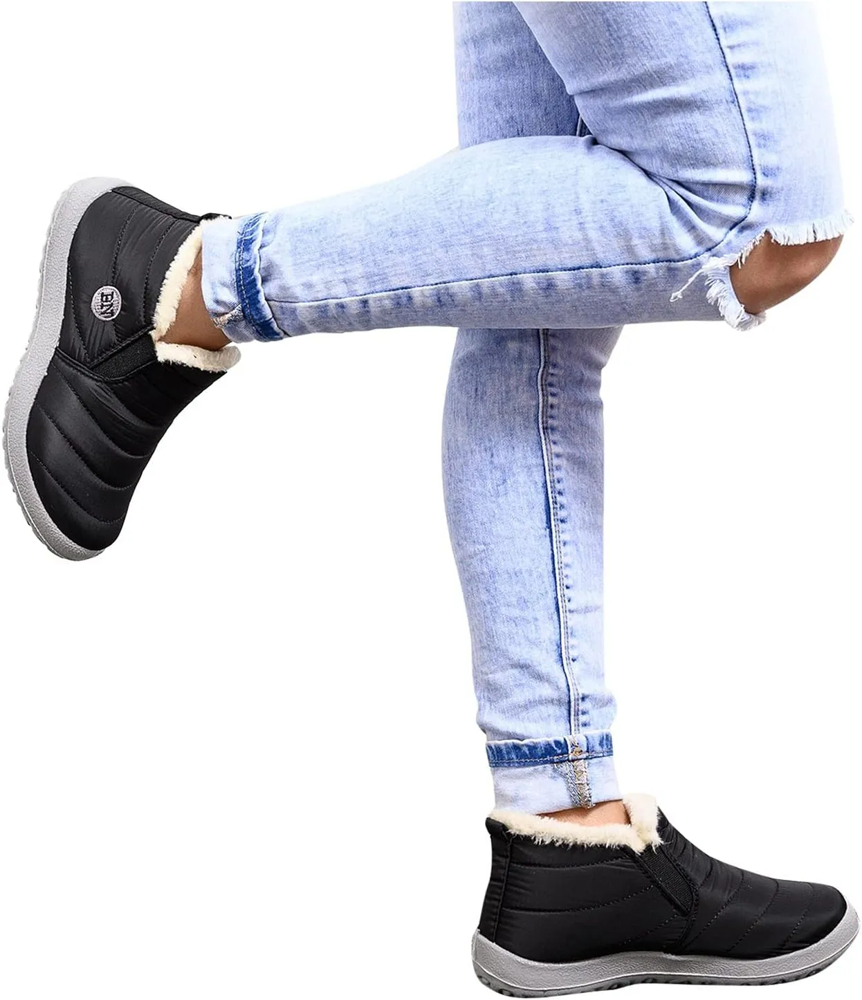 Womens Snow Boots Waterproof Insulated Pull on Womens Lightweight Hiking Snow Boots Womens Snow Boots Wide Calf Boots for Snow Women Botas Bajitas Elegantes De Mujer Para El Frio