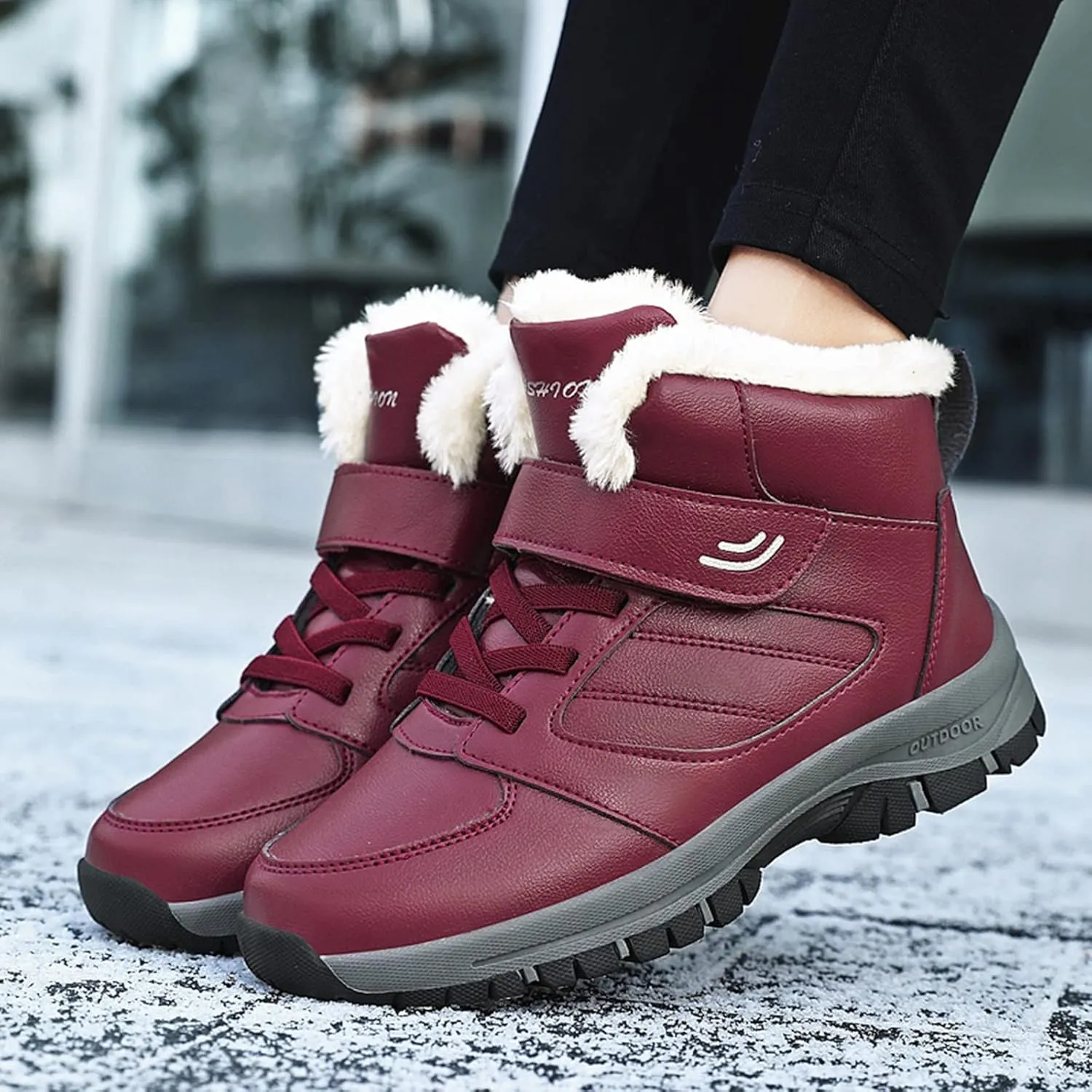 Womens Snow Boots Waterproof Insulated Size 11 Women Snow Booties Womens Snow Boots Wide Womens Warm Fur Lined Winter Snow Boots Waterproof Botas De Invierno Para Mujer Contra El Agua