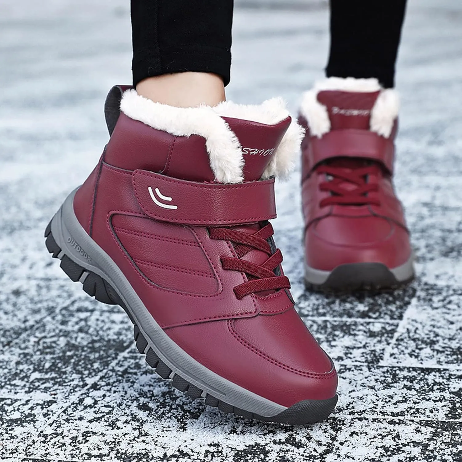 Womens Snow Boots Waterproof Insulated Size 11 Women Snow Booties Womens Snow Boots Wide Womens Warm Fur Lined Winter Snow Boots Waterproof Botas De Invierno Para Mujer Contra El Agua