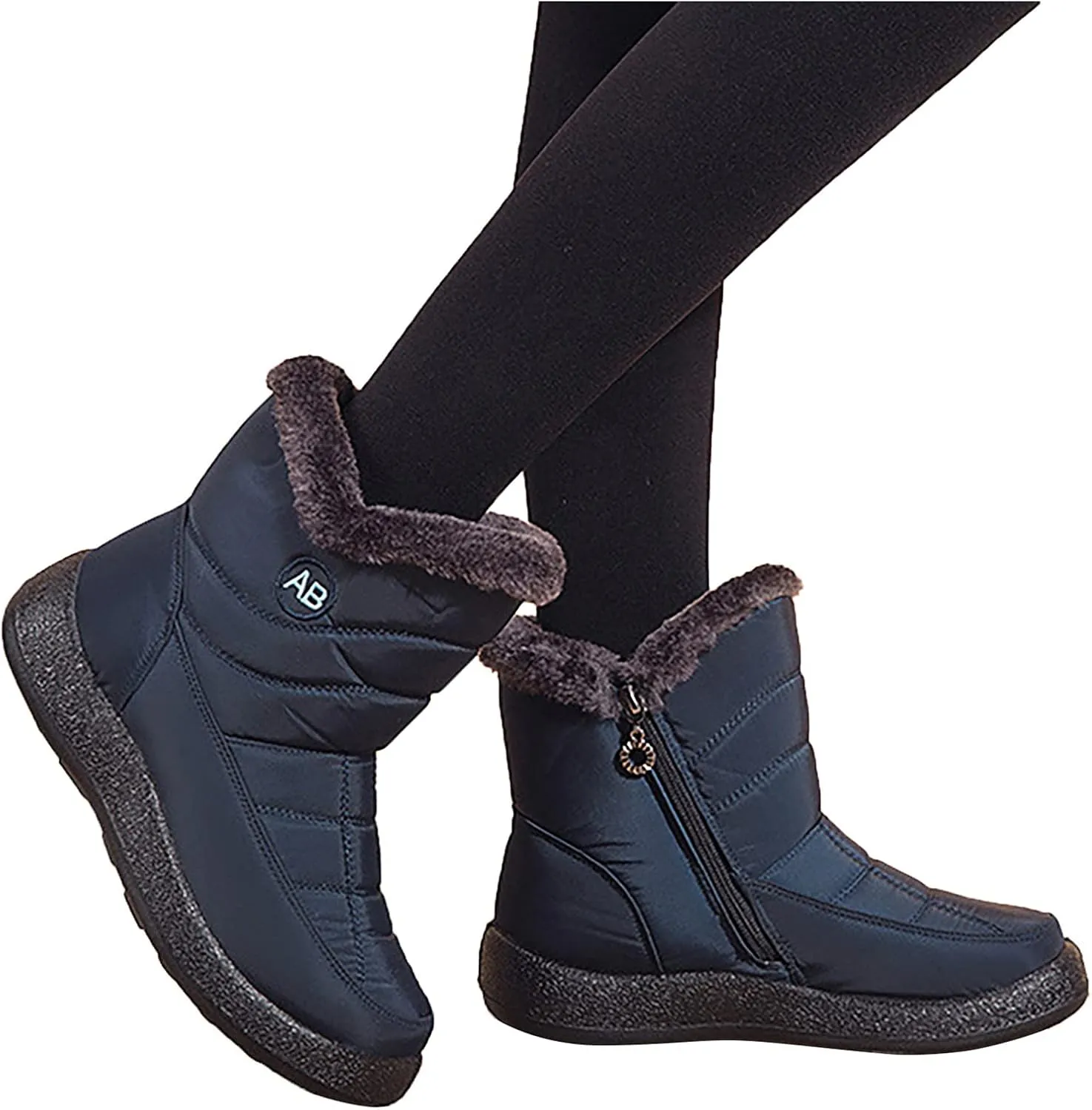 Womens Snow BootsWinter Boots for Women Waterproof Cloth Womens Winter Warm Boots Round Toe Thick Bottom Winter Boots