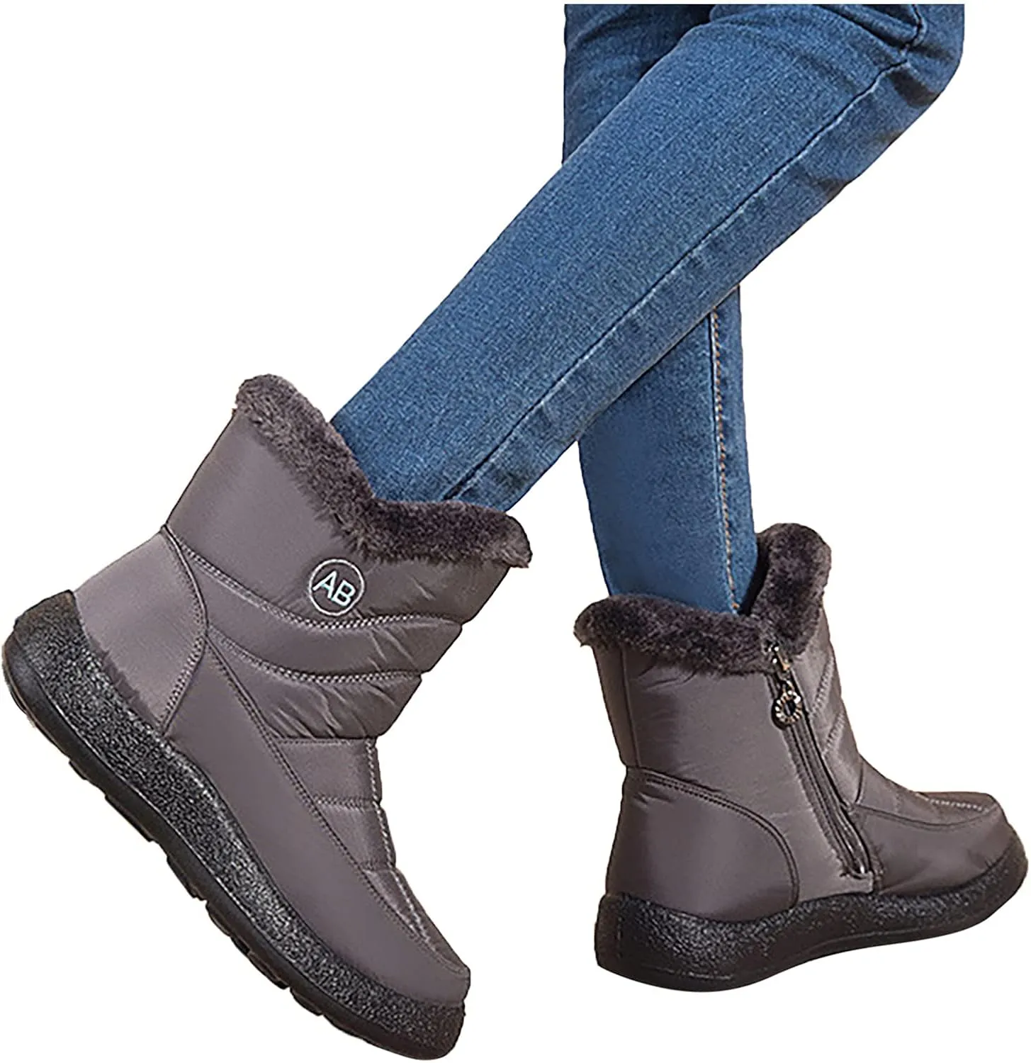 Womens Snow BootsWinter Boots for Women Waterproof Cloth Womens Winter Warm Boots Round Toe Thick Bottom Winter Boots