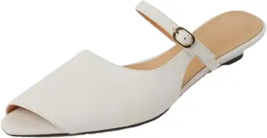 WomenS Street Style Genuine Leather Peep Toe Low Wedge Heel Platform Office Dress Mules