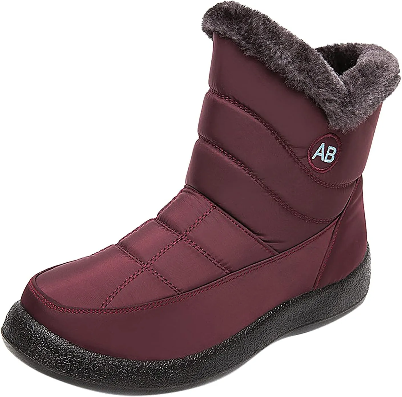 Womens Winter Boots Snow Boots for Women Waterproof Cloth Womens Winter Warm Boots Round Toe Rubber Sole Comfortable
