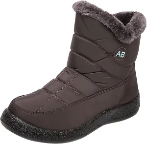 Womens Winter Boots Snow Boots for Women Waterproof Cloth Womens Winter Warm Boots Round Toe Rubber Sole Comfortable