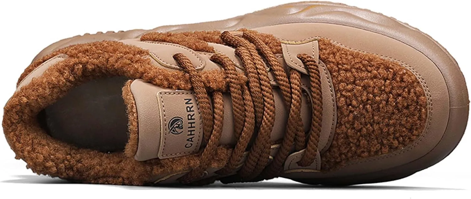 Womens Winter Snow Boots Warm Fur Lined Anti-Slip Outdoor Ankle Booties Walking Shoes Non-Slip Trekking Shoes