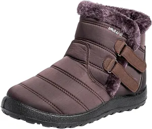 Womens Winter Snow Boots Waterproof Women's Black Work Boots Waterproof Womens Slip on Winter Boots Womens Tennis Shoes for Snow Walking Botas Para El Frio De Mujer Impermeables Sales Clearance