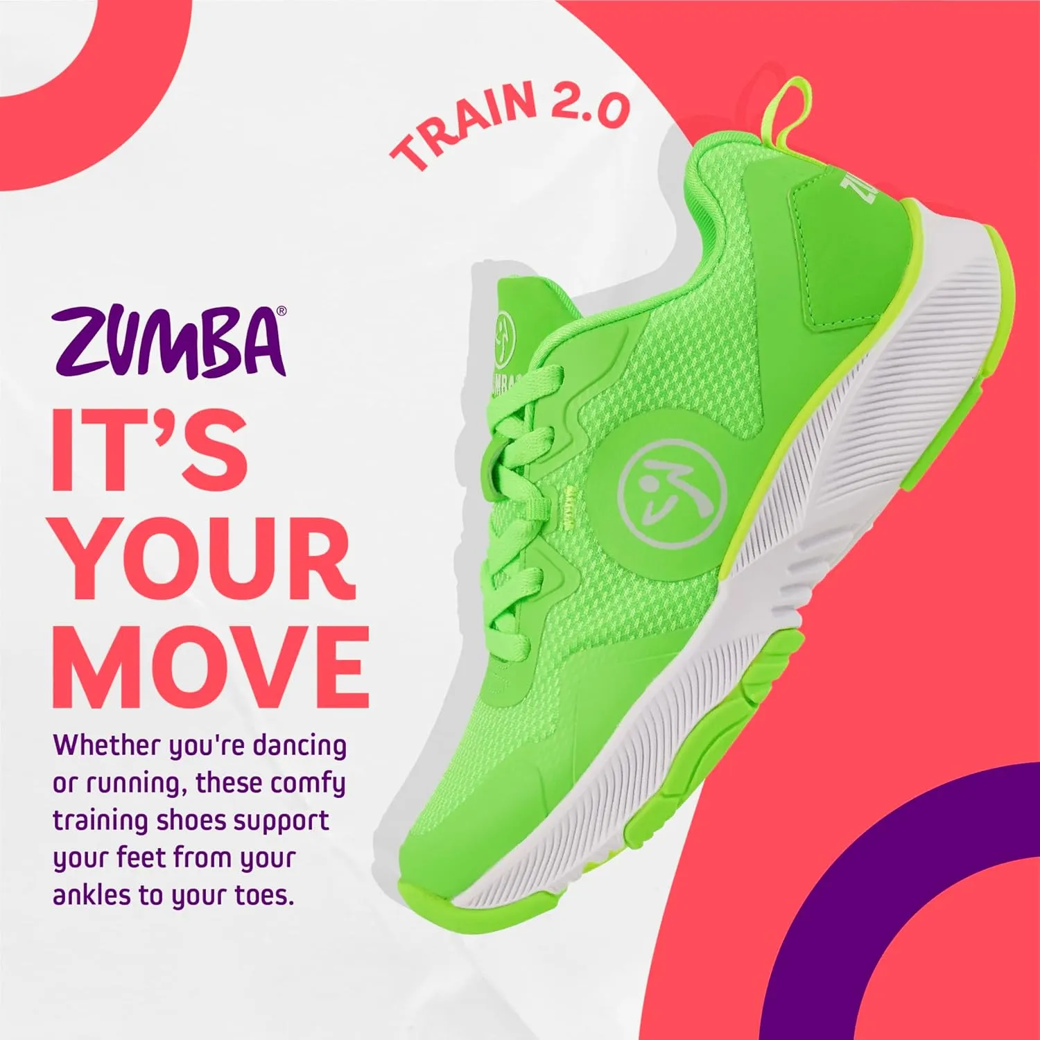 ZUMBA Womens Train Dance Cardio Sneakers
