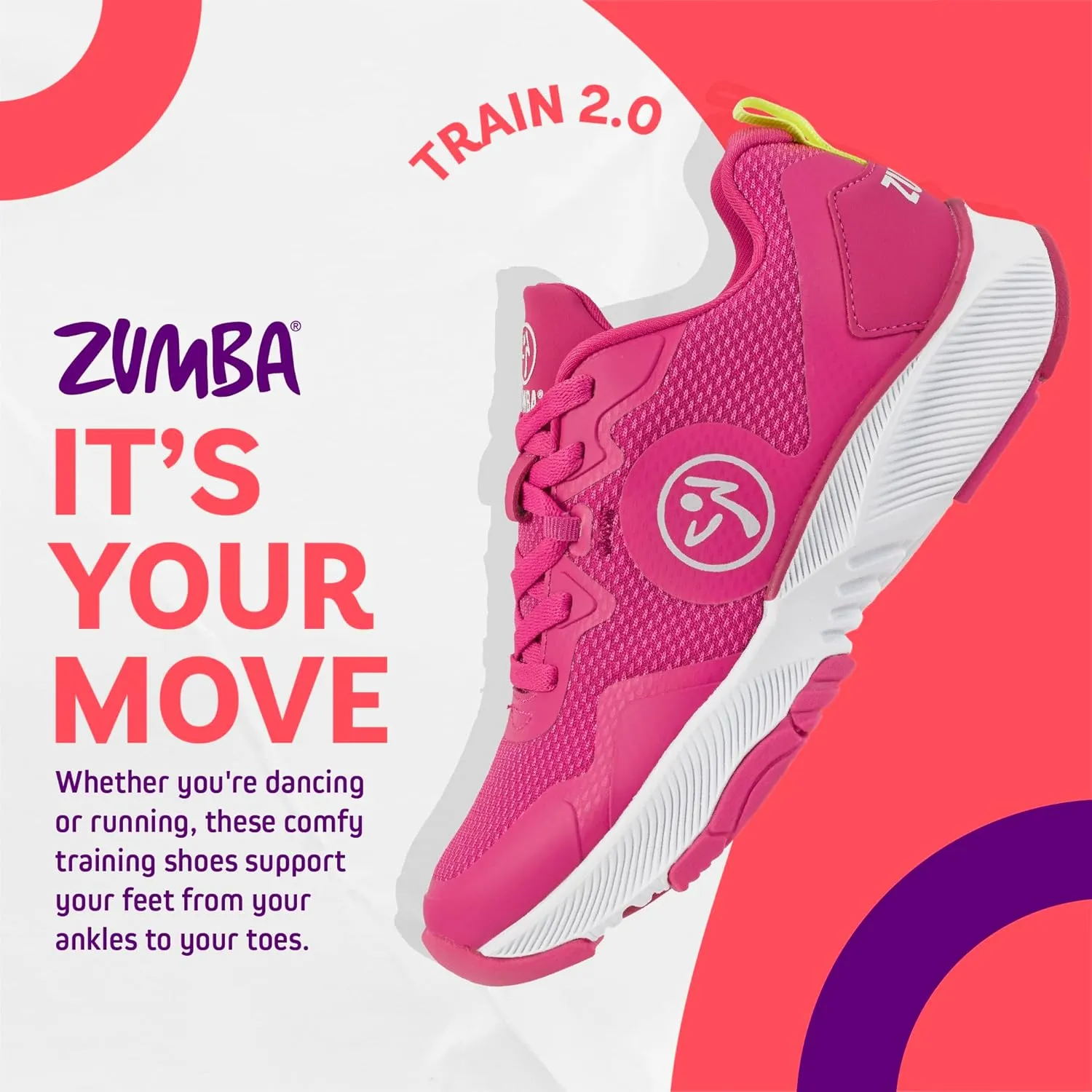 ZUMBA Womens Train Dance Cardio Sneakers